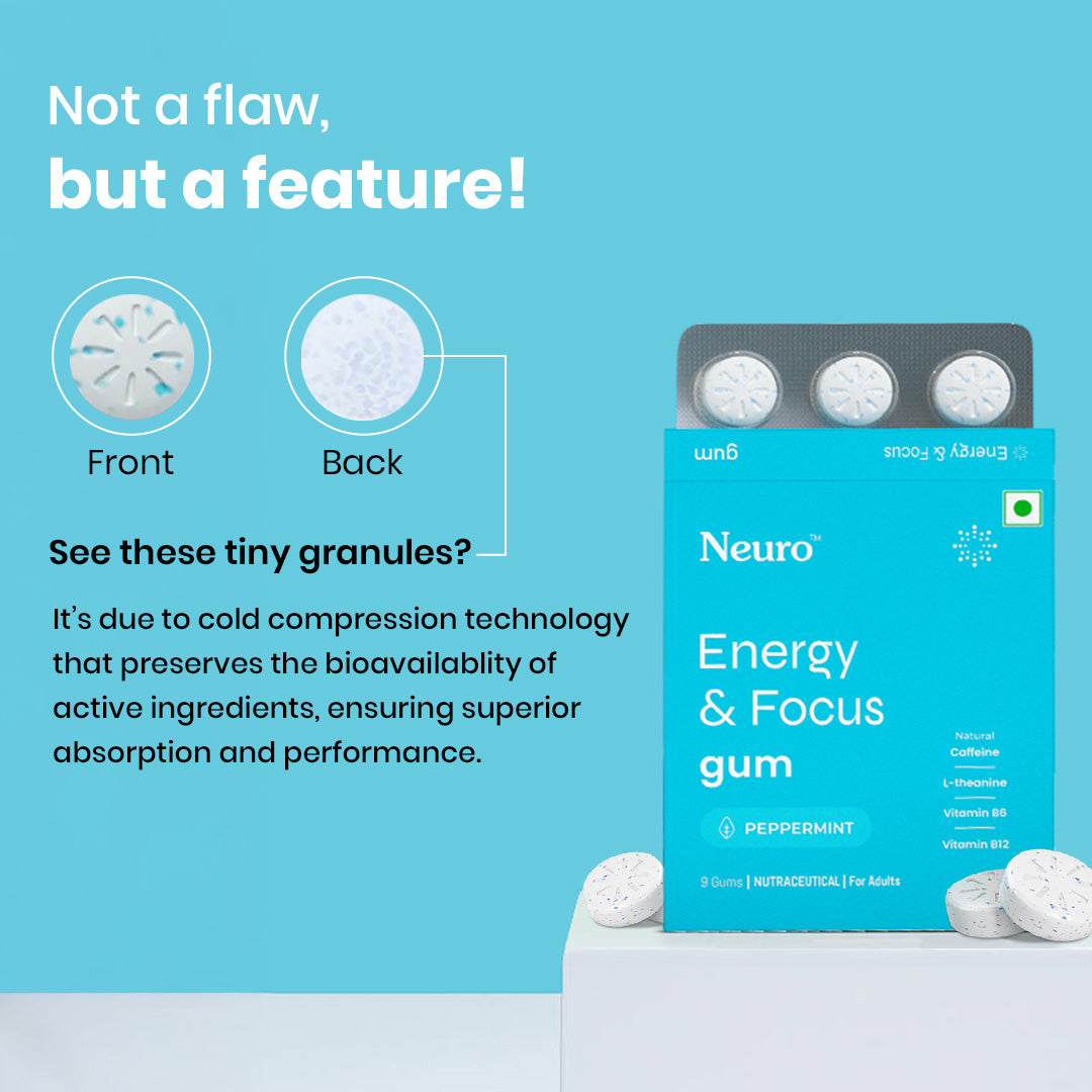 Neuro Energy & Focus Caffeine Gums - Peppermint