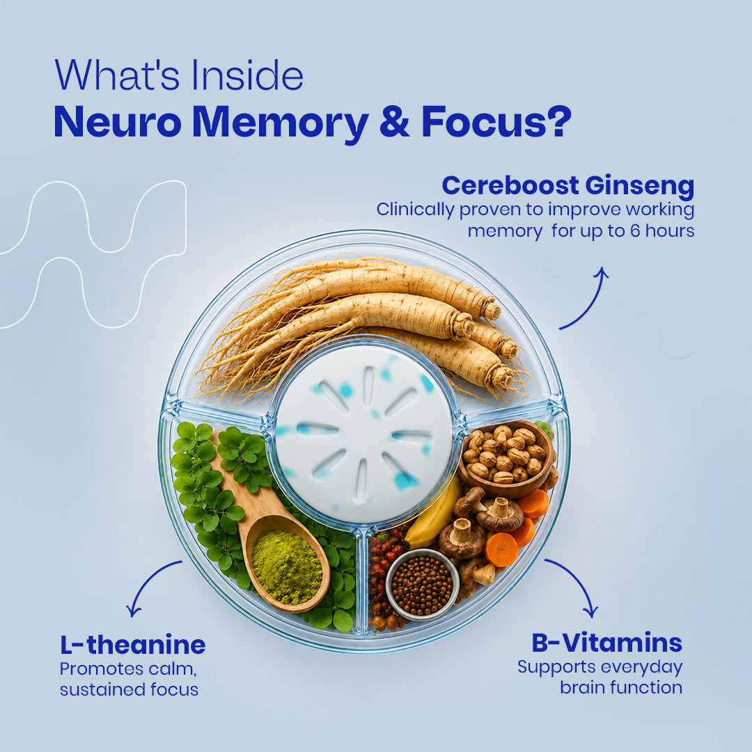 NeuroGum Memory & Focus Gum - Peppermint (30 Pieces: 15 X 2 Gum sachets)