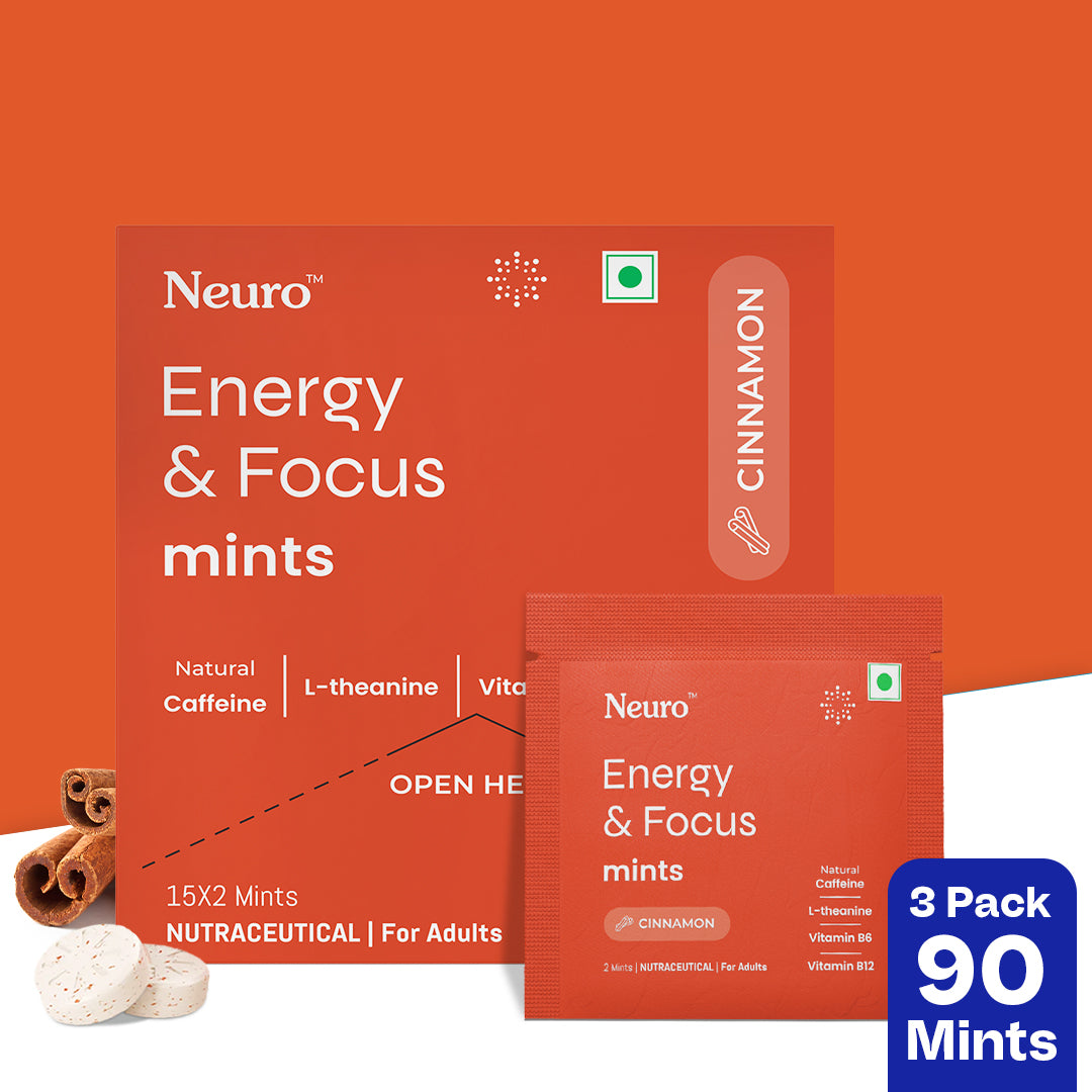 NeuroGum Energy Caffeine Mints - Cinnamon (30 Pieces: 15 X 2 mint sachets)
