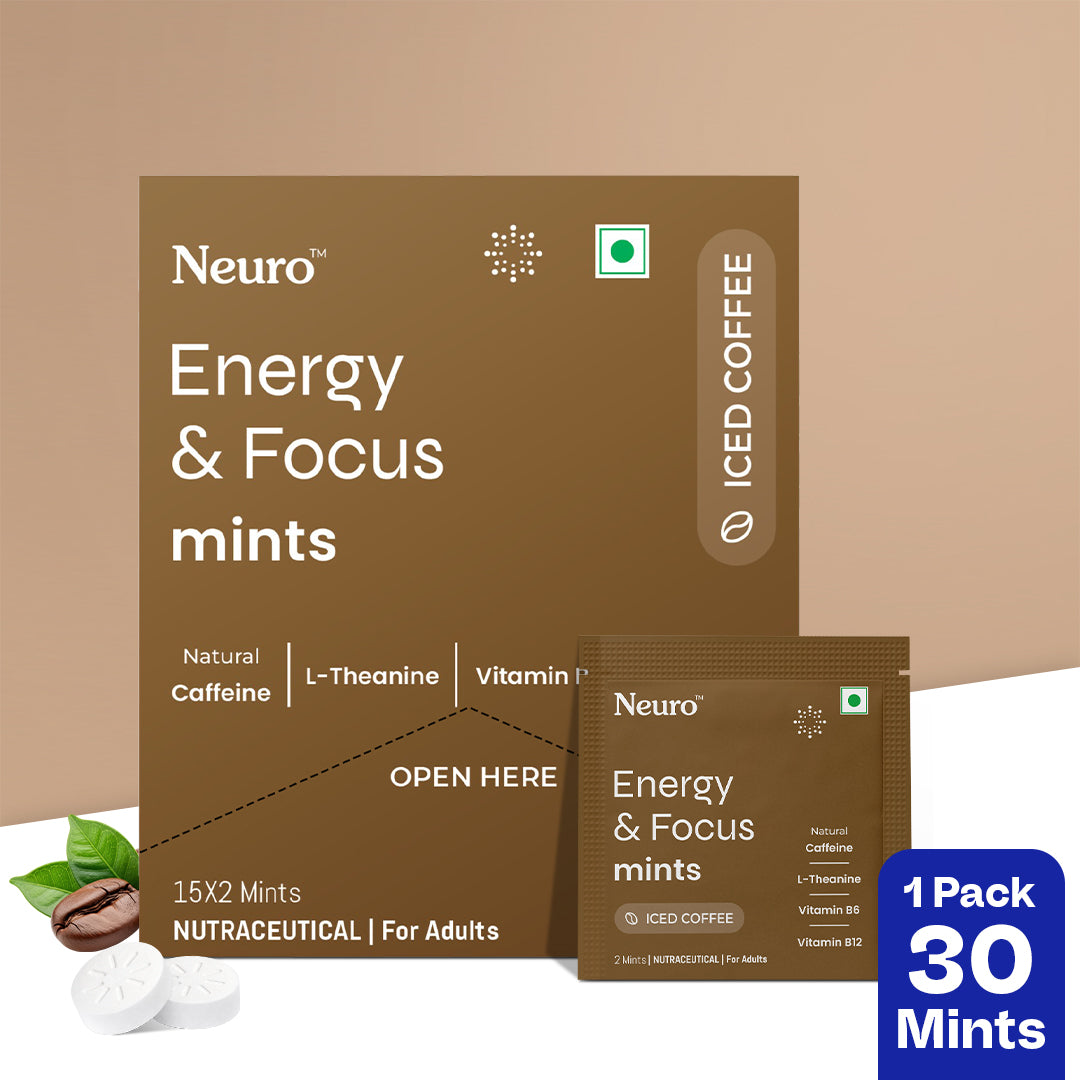 NeuroGum Energy Caffeine Mints- Iced Coffee (30 Pieces: 15 X 2 mint sachets)