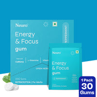 NeuroGum Energy Caffeine Gums - Peppermint (30 Pieces: 15 X 2 gum sachets)