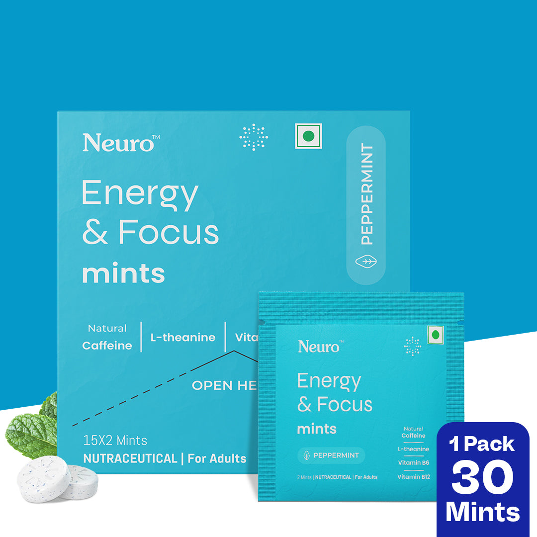 NeuroGum Energy Caffeine Mints - Peppermint (30 Pieces: 15 X 2 mint sachets)