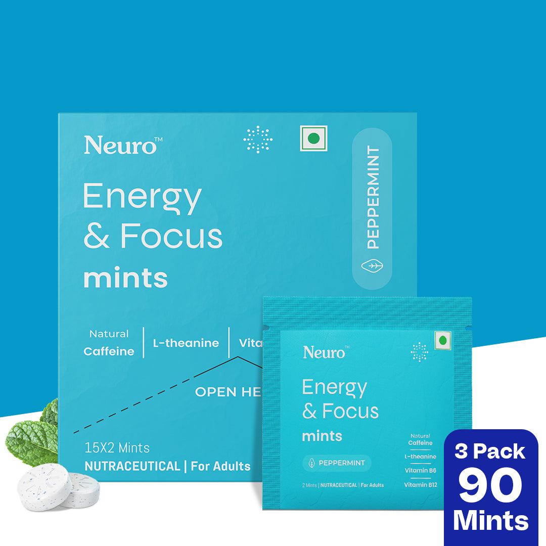 NeuroGum Energy Caffeine Mints - Peppermint (30 Pieces: 15 X 2 mint sachets)