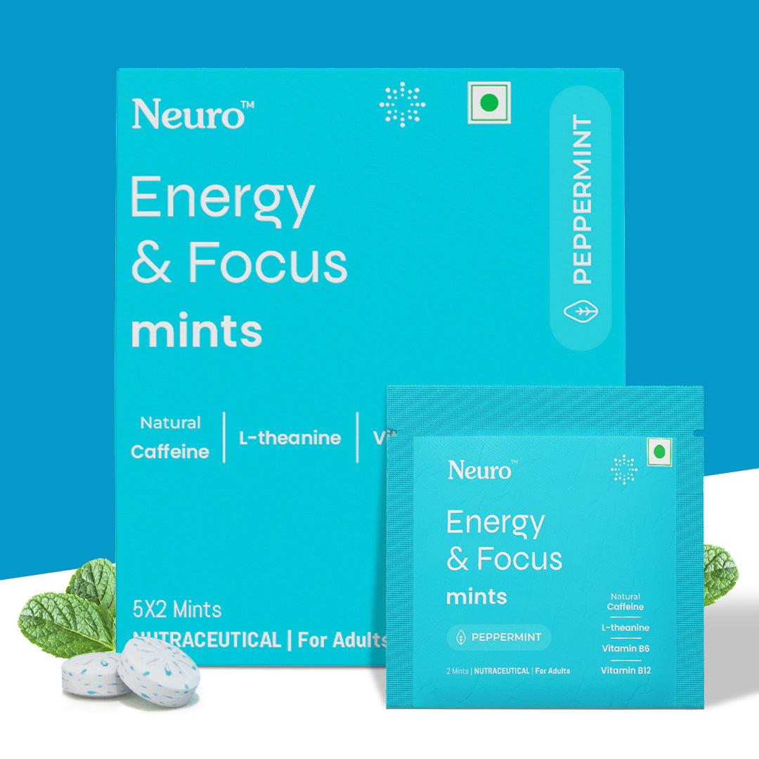 Neuro Energy Caffeine Mints- Peppermint (10 Mints: 5x2 mint sachets)