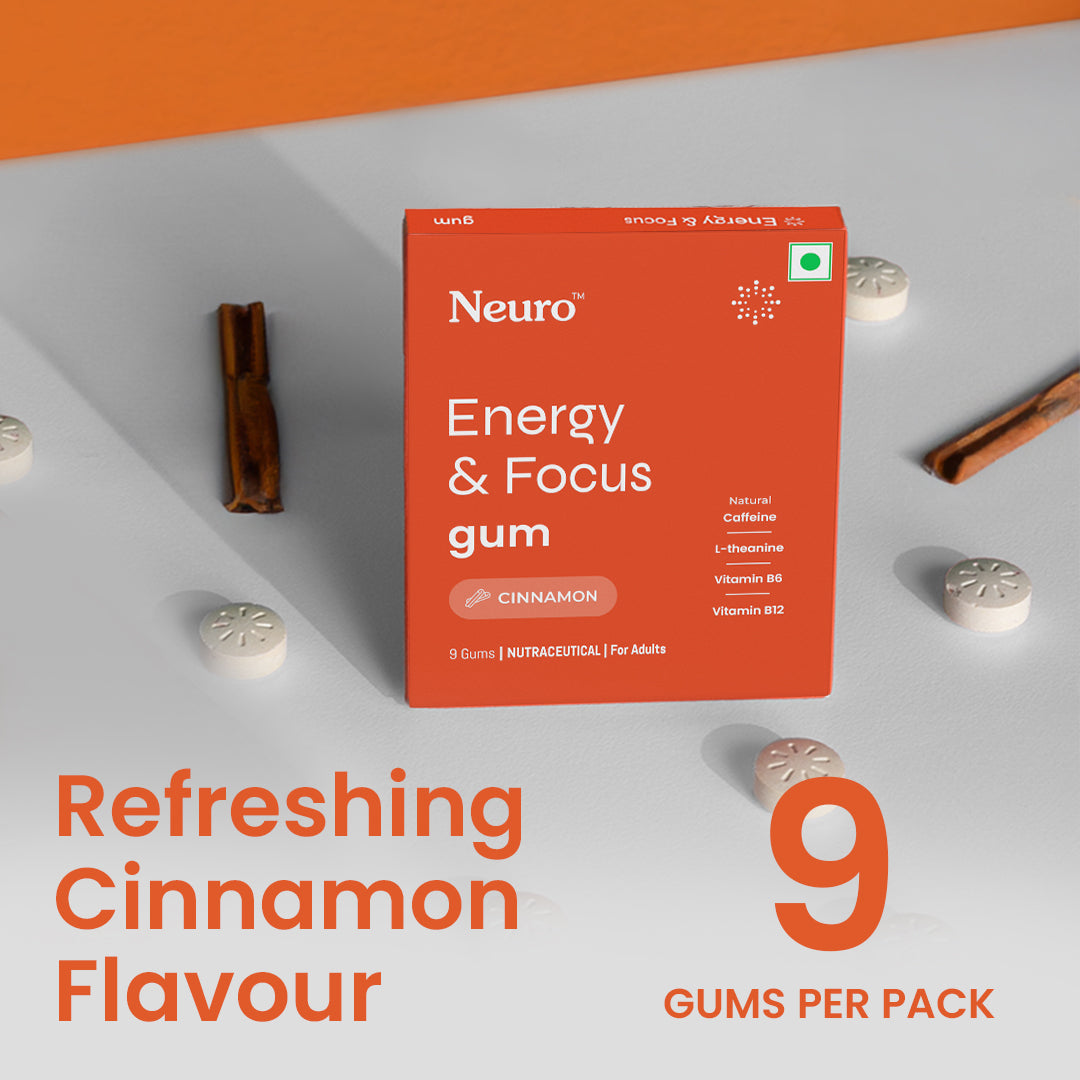 Neuro Energy & Focus Caffeine Gums - Cinnamon