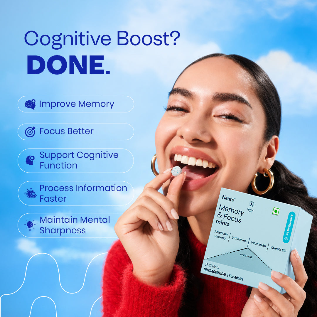 NeuroGum Memory & Focus Mints - Peppermint (30 Pieces: 15 X 2 mint sachets)