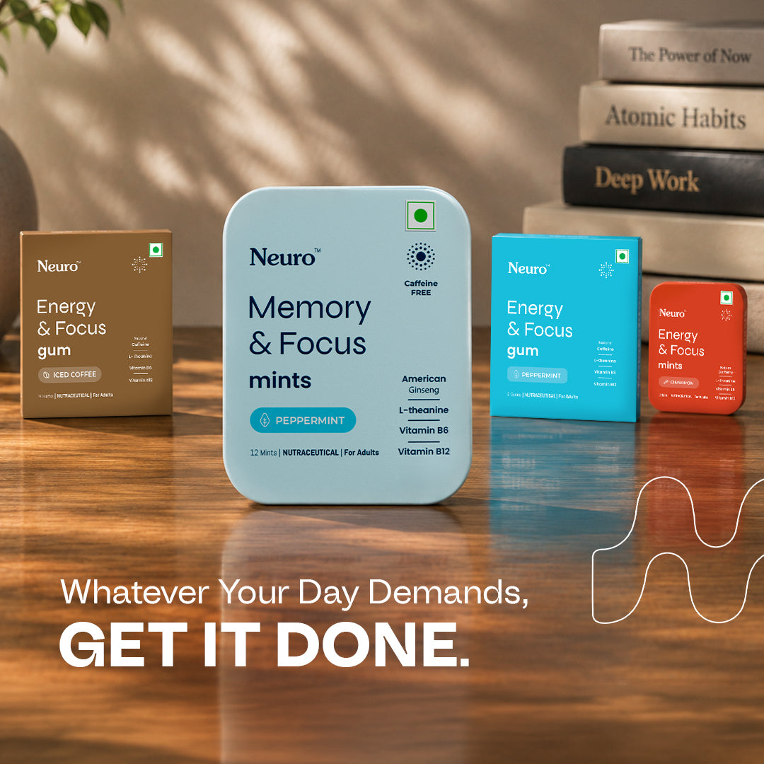 NeuroGum Memory & Focus Gum - Peppermint (30 Pieces: 15 X 2 Gum sachets)