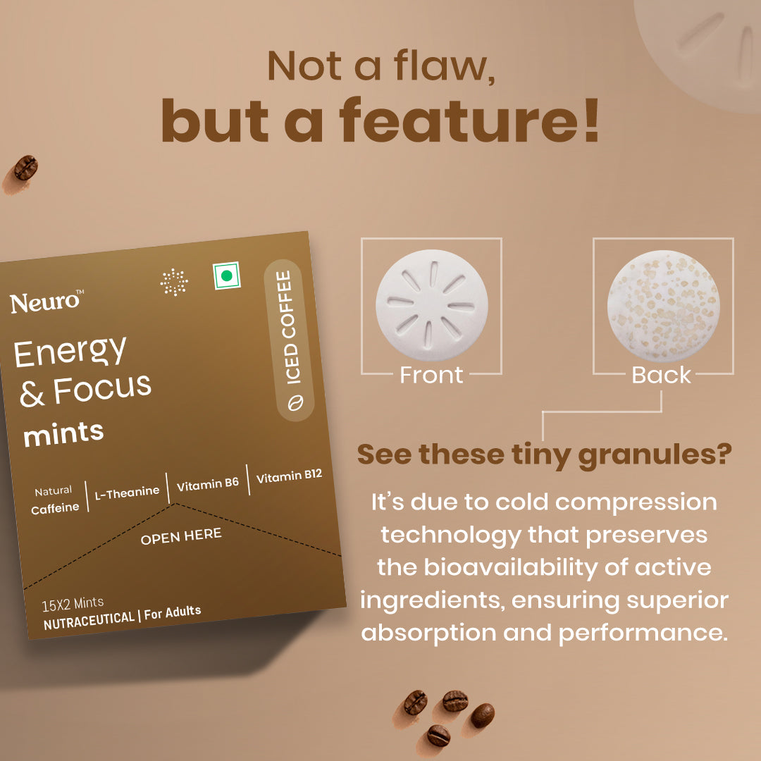 NeuroGum Energy Caffeine Mints- Iced Coffee (30 Pieces: 15 X 2 mint sachets)