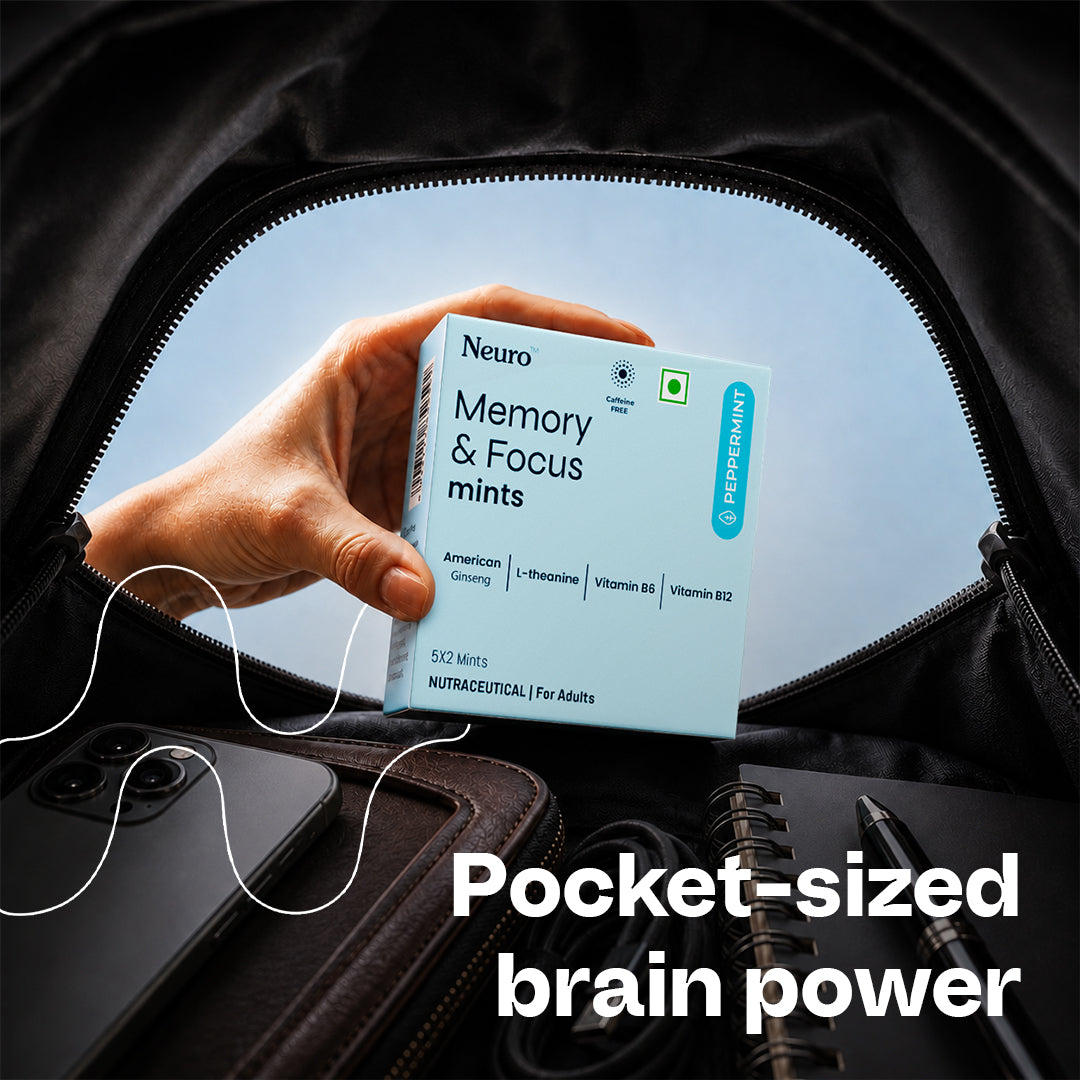NeuroGum Memory & Focus Mints - Peppermint  (10 Mints: 5 x 2 Mint sachets)