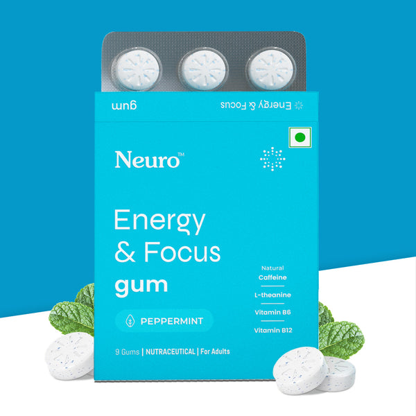 Neuro Energy & Focus Caffeine Gums (Pack of 2) - Peppermint