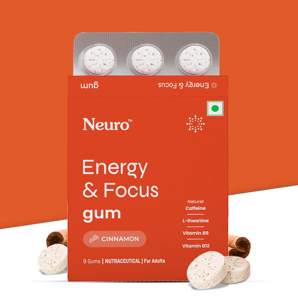 Neuro Energy & Focus Caffeine Gums (Pack of 2) - Cinnamon