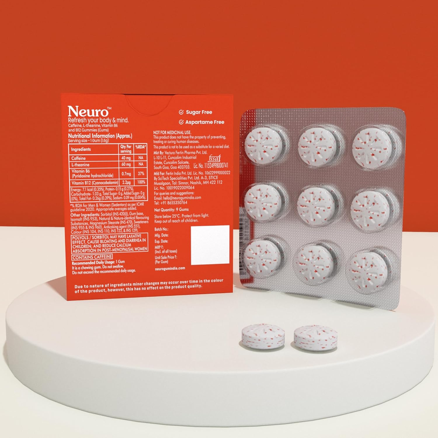 Neuro Energy & Focus Caffeine Gums - Cinnamon