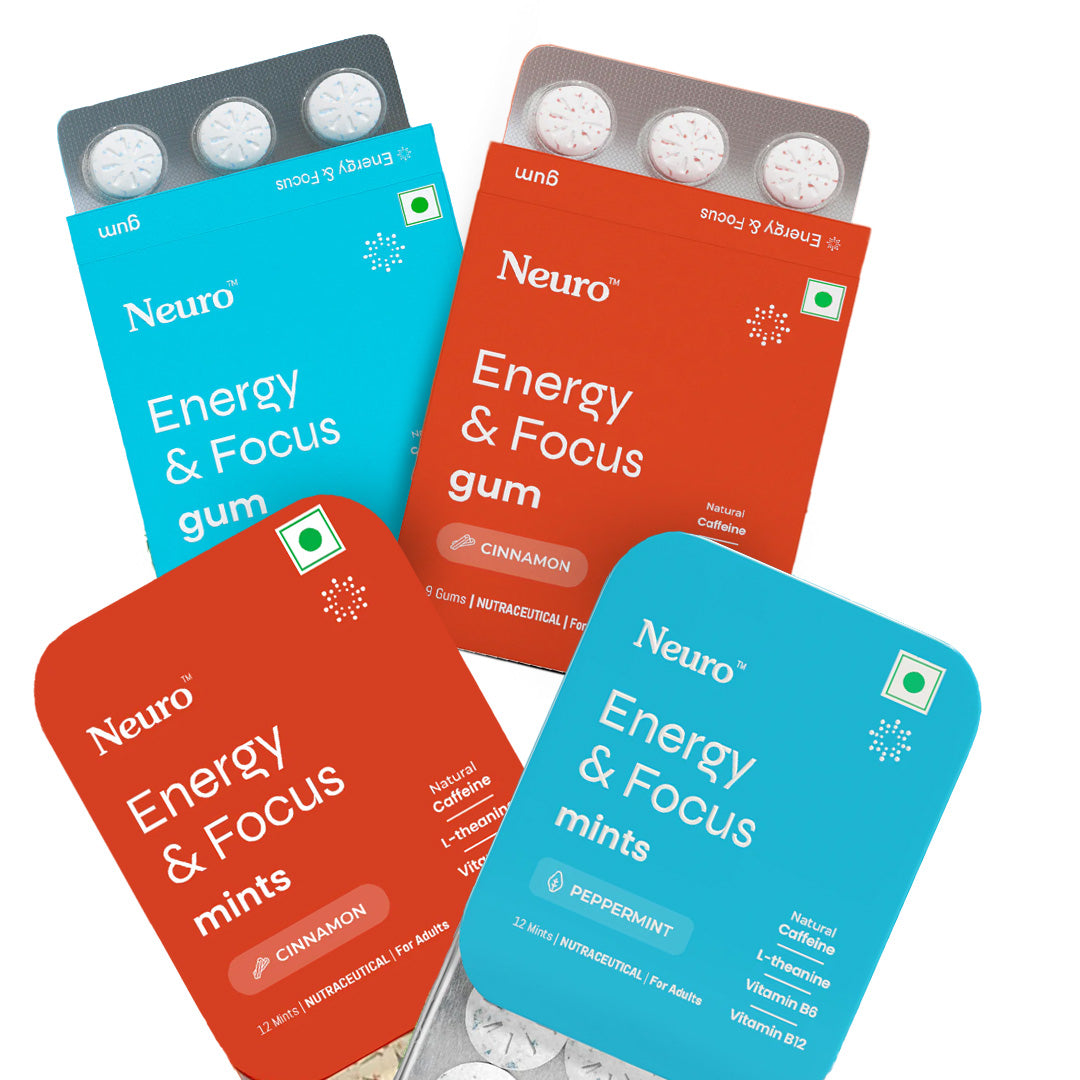 Neuro Energy Assorted Pack of 4 - Mints & Gums